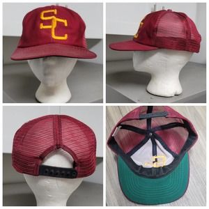 Vtg New Era Pro Design USC Trojans SC Logo Trucker Hat